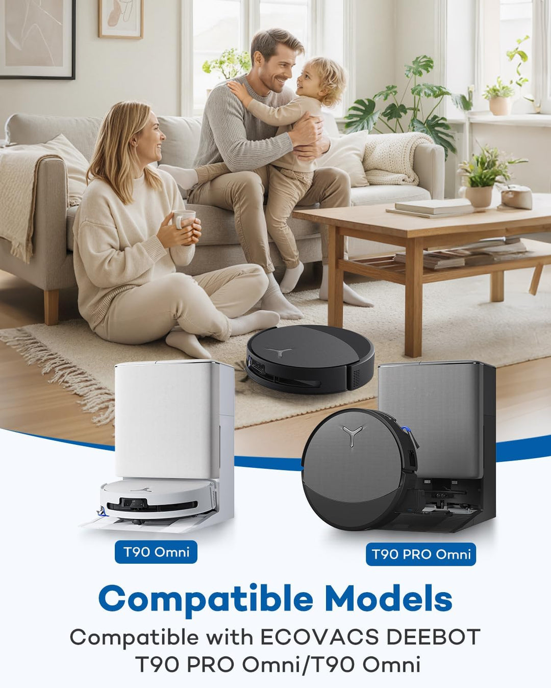 19 Stück T90 Omni Zubehör für ECOVACS DEEBOT T90 Omni / T90 PRO Omni Roboter-Staubsauger, Ersatzzube