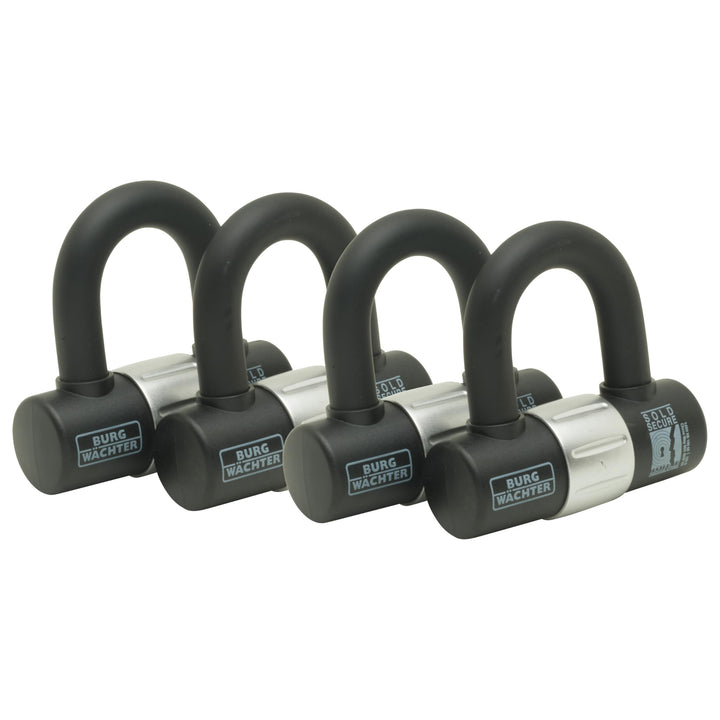 Burg Wächter 100D Quadra Sold Secure Gold gleichschliessendes U-Schloss, Quad-Pack, Schwarz Quad Key