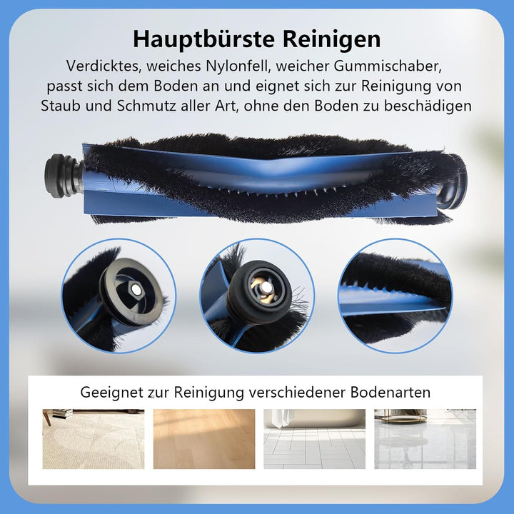X10 Pro Omni Zubehör Set für Eufy X10 Pro Omni Saugroboter, 29 Stück, 2 Rollenbürste 6 Seitenbürsten