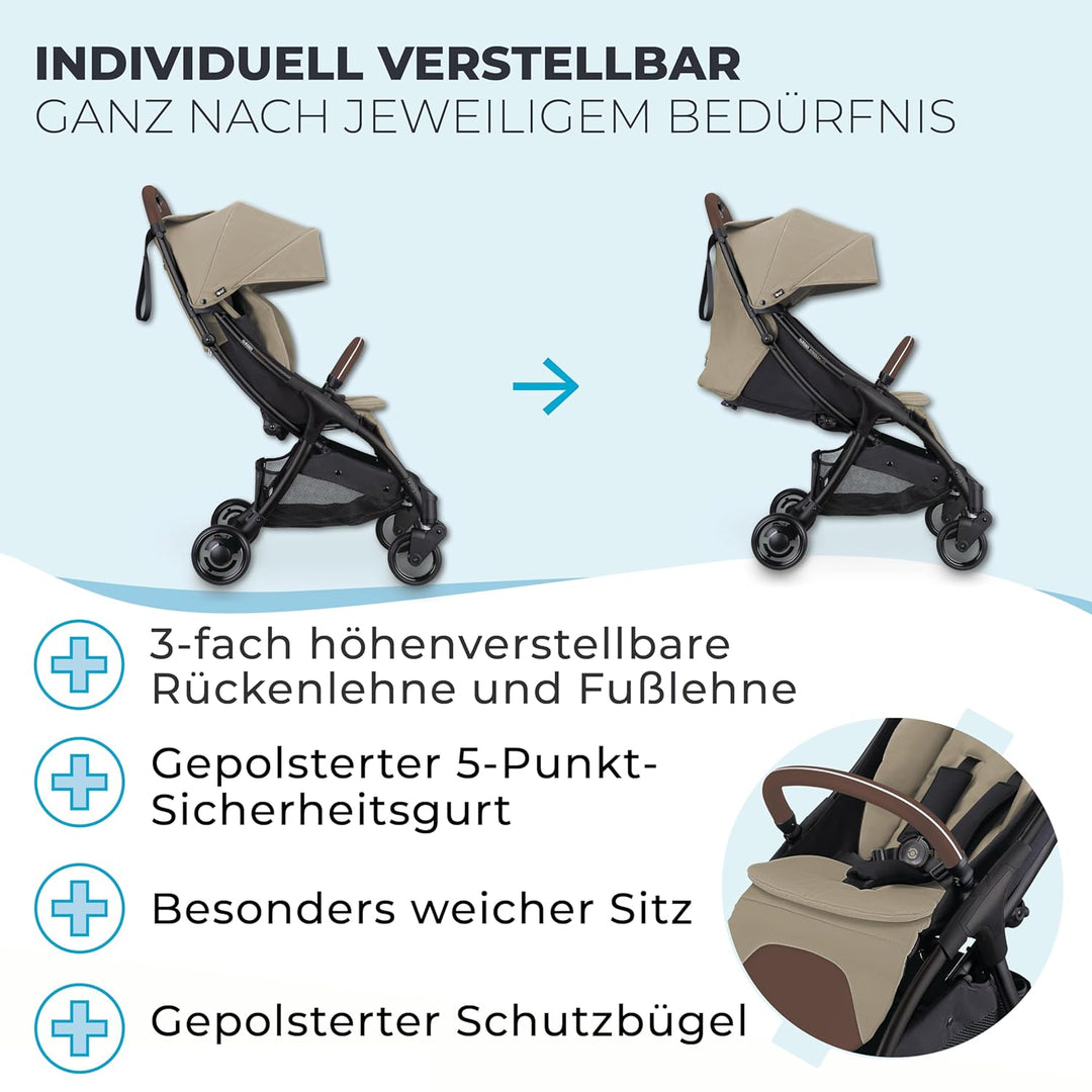 GLOBBER STROLL LITE Kinderwagen – Baby Stroller bis 22 kg - Buggy klein zusammenklappbar - Reisebugg