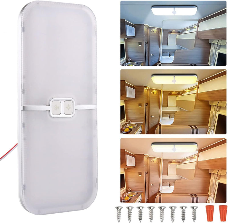 Intckwan 12 Volt Led Lampen Wohnmobil, 204LEDs, 15W, Dimmbar Dach Wohnmobilbeleuchtung mit Speichers