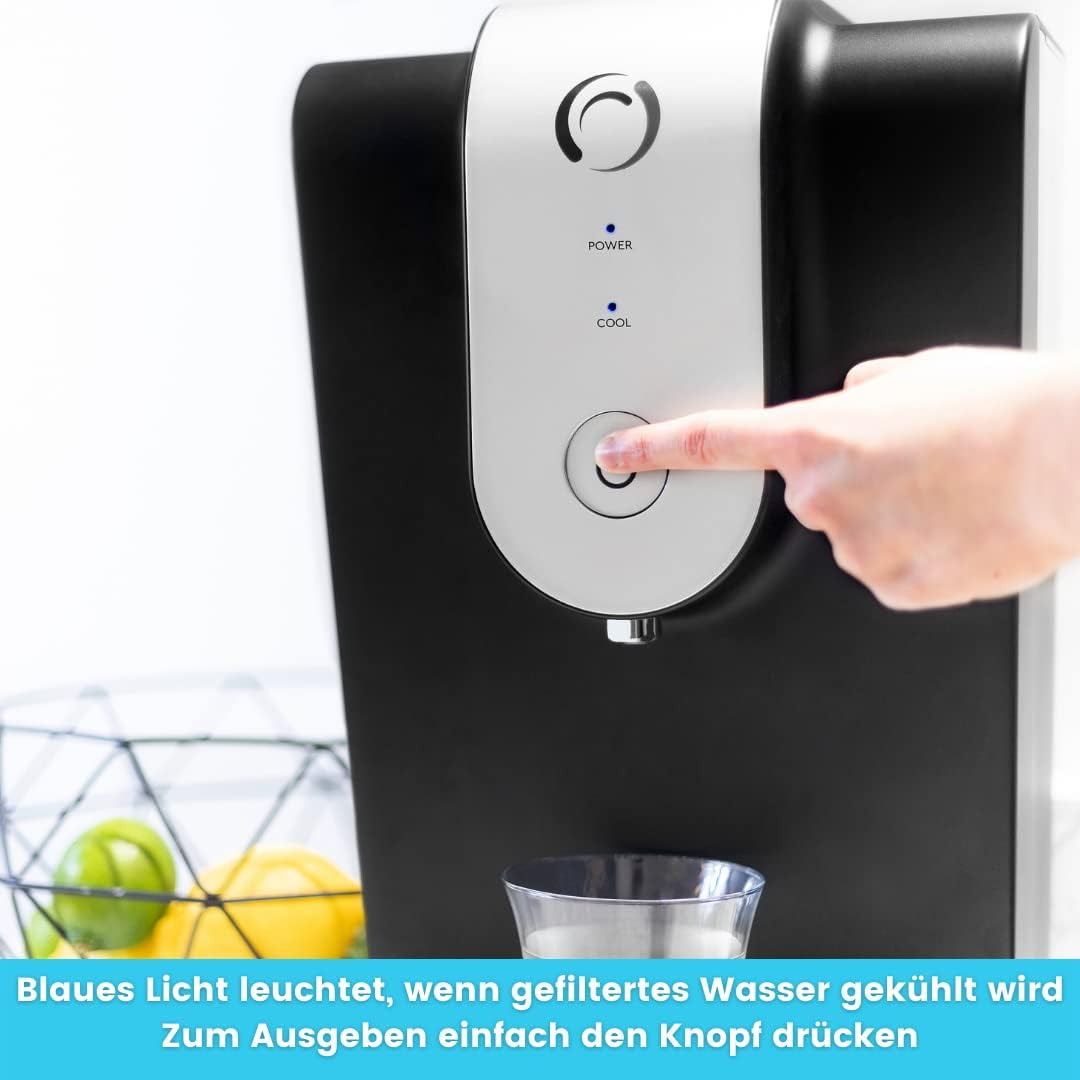 Aqua Optima Lumi, gefilterter Wasserkühler und Wasserspender auf der Theke, 8,2 Liter Fassungsvermög