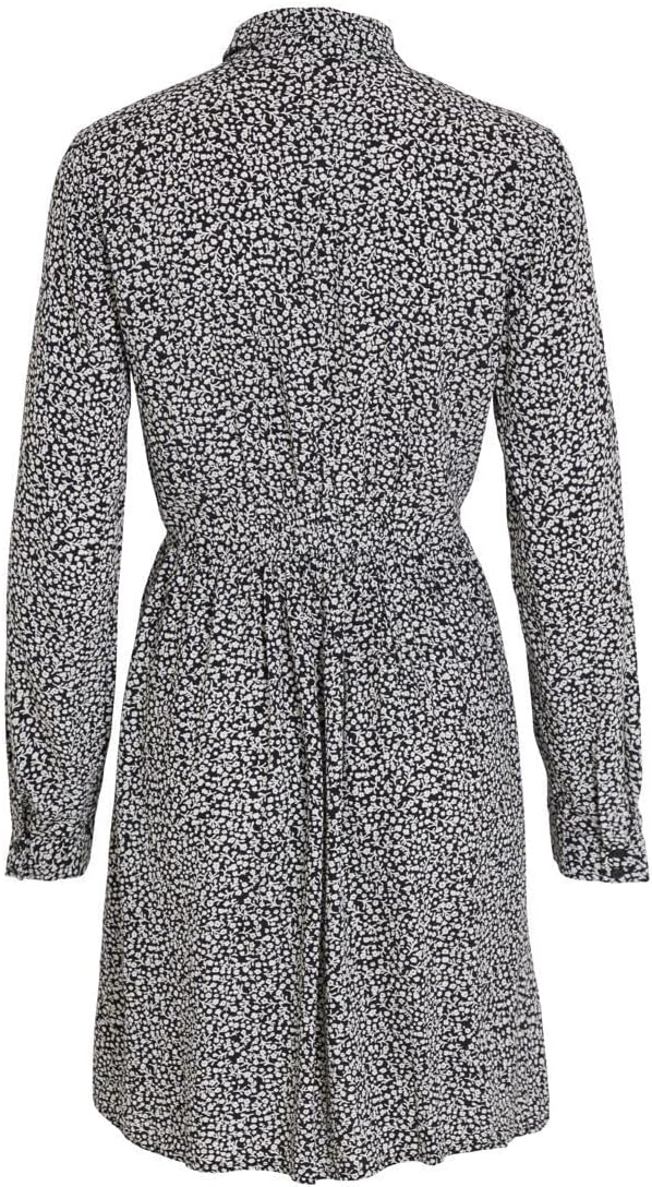 Vila Damen Vifini L/S Shirt Su-Noos Dress 38 Black/Aop:lilia, 38 Black/Aop:lilia