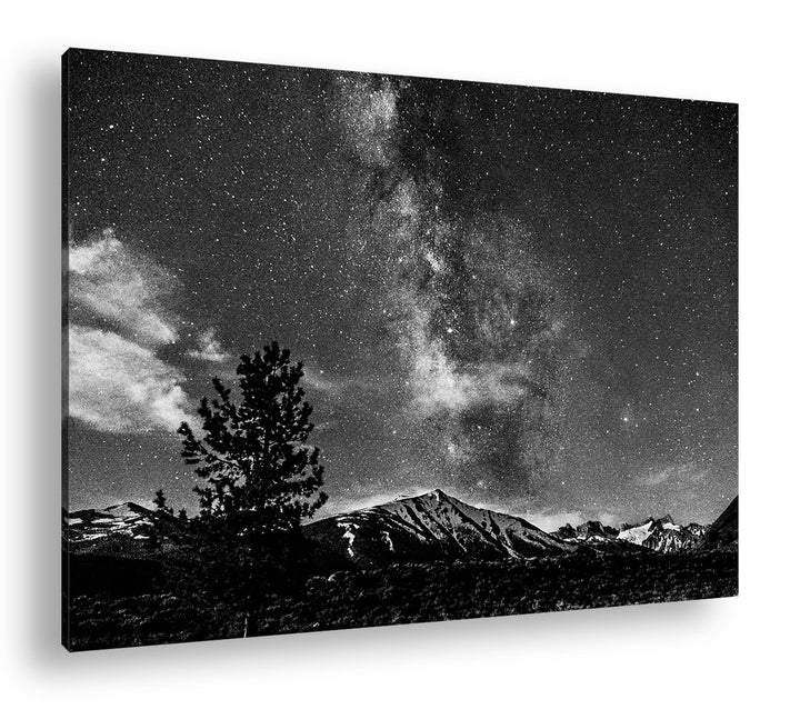deyoli hellerleuchtete Milchstrasse am Nachthimmel Effekt: Schwarz&amp;Weiss, Format: 80x60 als Leinwand