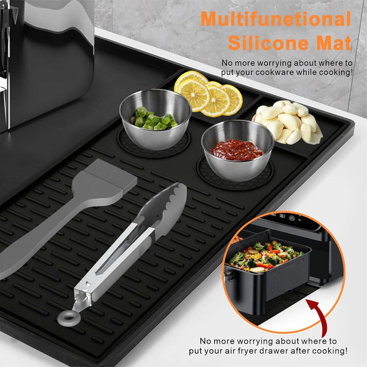 Heissluftfritteuse Zubehör, Airfryer Zubehör Hitzeschutzmatte Silikonmatte für Ninja, Philips, COSOR