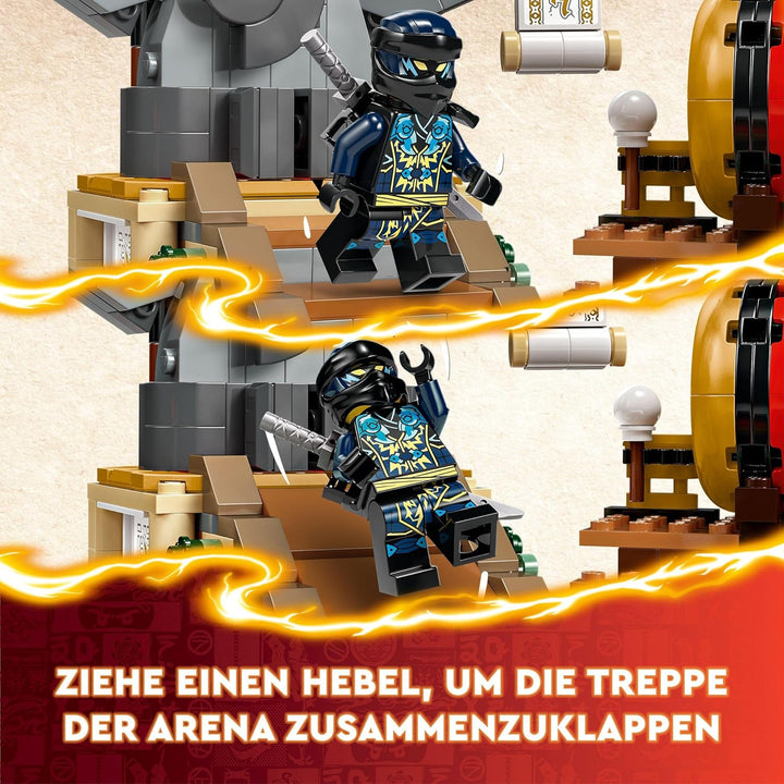 LEGO NINJAGO Turnier-Arena Abenteuer-Spielzeug für Kinder, Ninja-Spielset mit 6 Minifiguren, sammelb