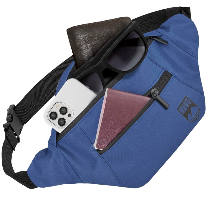RUVO® Bauchtasche Herren und Damen | Diebstahlsichere Bauchtasche | Outdoor Gürteltasche Herren & Da