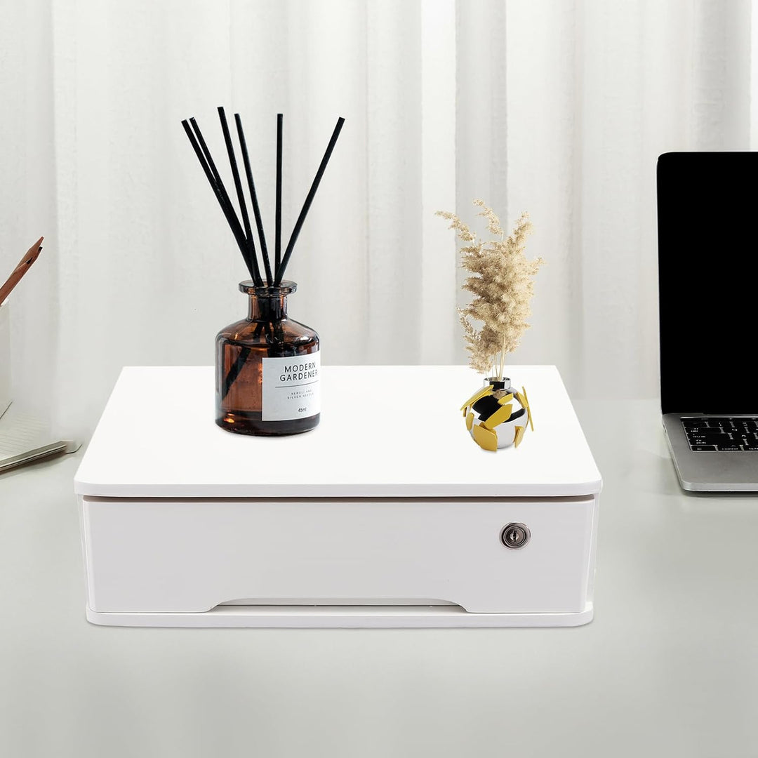 1 Schicht Desktop Storage Box, Desktop Storage Box mit abschliessbarer Schublade, Bürobedarf Schubla