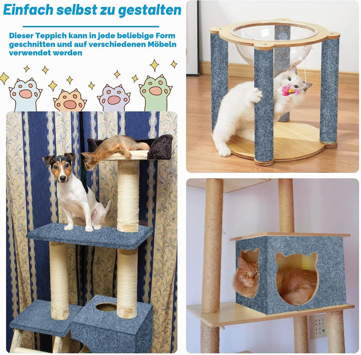 300cm×40cm Kratzmatte Katze Selbstklebend, Kratzschutz Sofa Katze, Trimmbare DIY Katzen Kratzmatte m