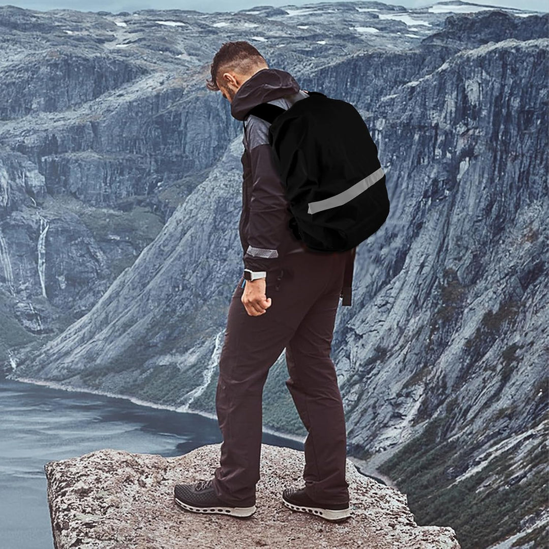 Jeffdad Regenschutz für Rucksack mit reflektierenden Streifen, Wasser Windabweisend Regenschutz Schu