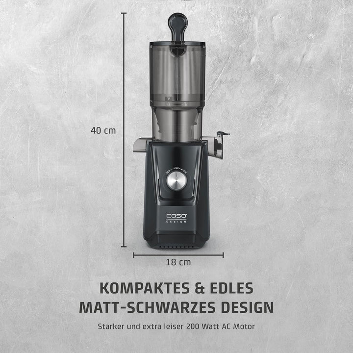 CASO Juice Fit - Slow Juicer, Sanftes und schonendes Entsaften dank niedriger Umdrehungszahl (40 U/m