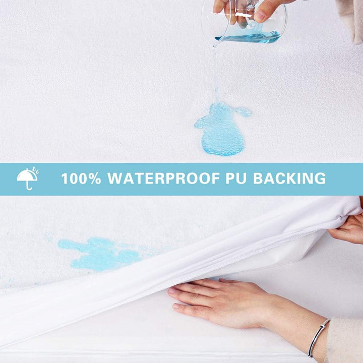 Bedecor Doppelpack Matratzenschoner 90x200cm Wasserdicht Atmungsaktive Bambus Matratzenauflage Wasse