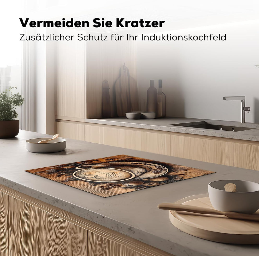 Herdabdeckplatte 59x52 cm Einteilig Küche Herdabdeckung Induktionsfeld Ceranfeld Herdabdeckplatten V