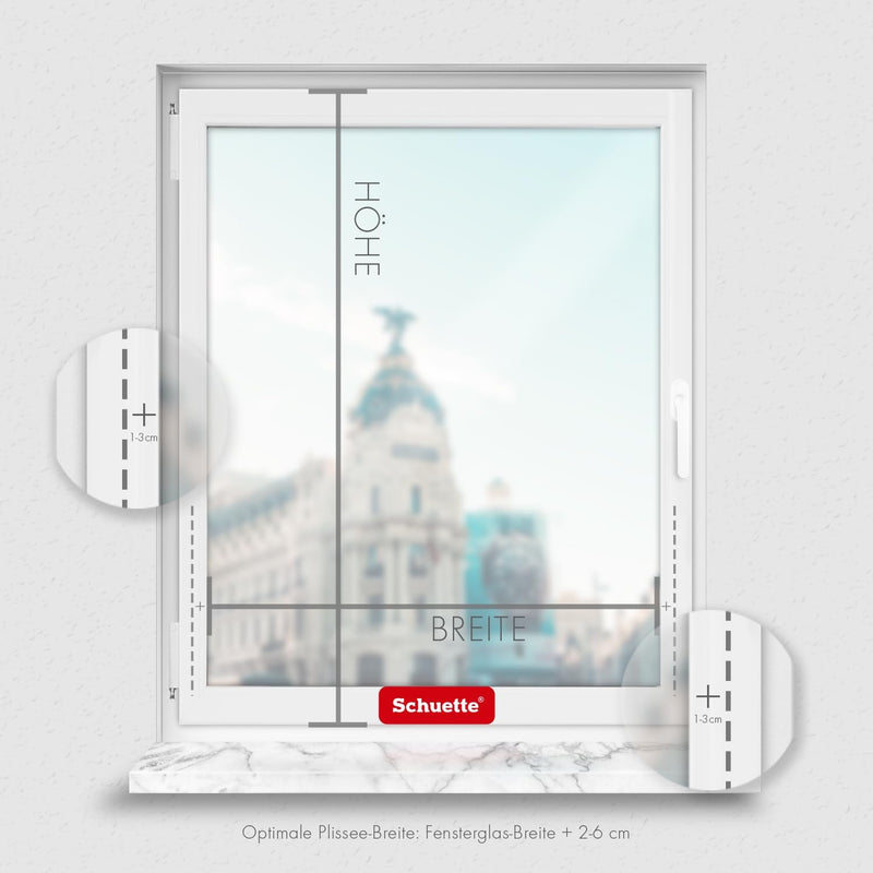 Schuette® Plissee ohne Bohren ● Premium Kollektion: White Day (Weiss) ● 80x130cm (Breite x Höhe) ● S