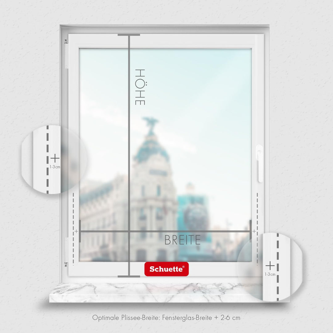 Schuette® Plissee ohne Bohren ● Thermo Kollektion: Before Storm (Grau) ● 20x80cm (Breite x Höhe) ● S