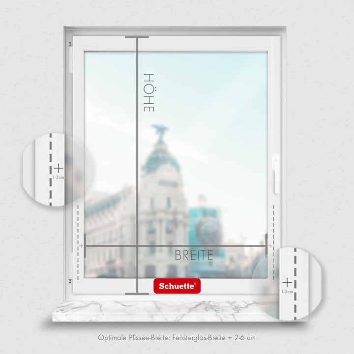 Schuette® Plissee ohne Bohren ● Premium Kollektion: White Day (Weiss) ● 130x100cm (Breite x Höhe) ●