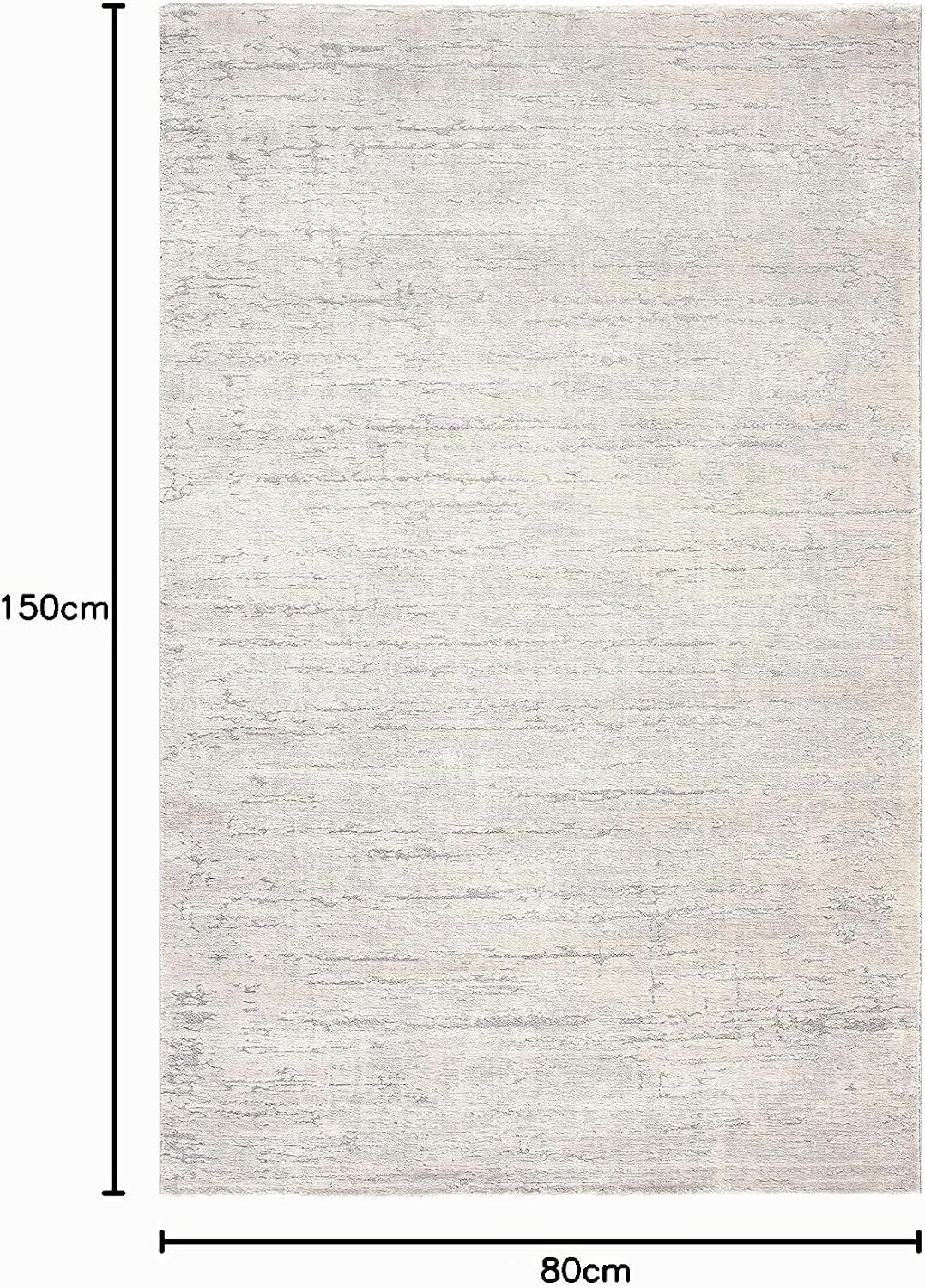 Kurzflor Teppich Laufer Wohnzimmer Hellgrau 80 X 150 cm, Moderner Super Soft Kurzflor Teppich 80 x 1