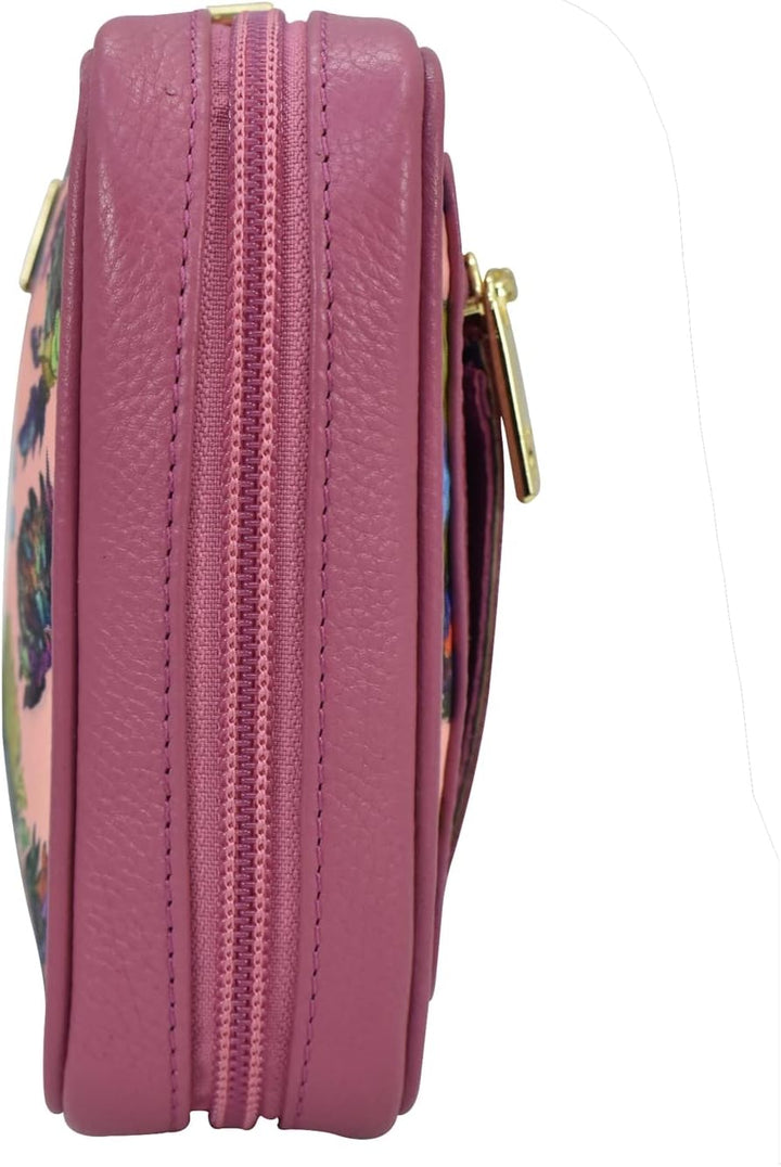 Anuschka Reise Schmuck Organizer - Wanderlust Kollektion - Nylonstoff mit Leder Trim und Kunstdruck