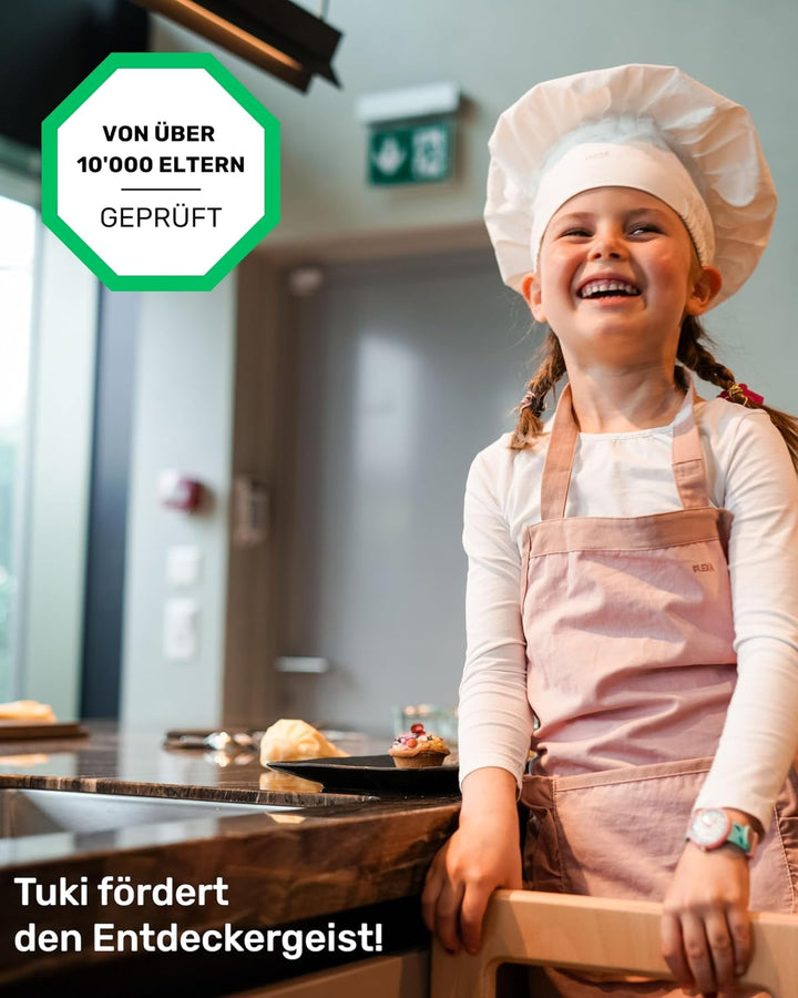 Tuki Lernturm ab 1 Jahr für Kinder Nature | Höhenverstellbar, hohe Standsicherheit, ergonomisches De