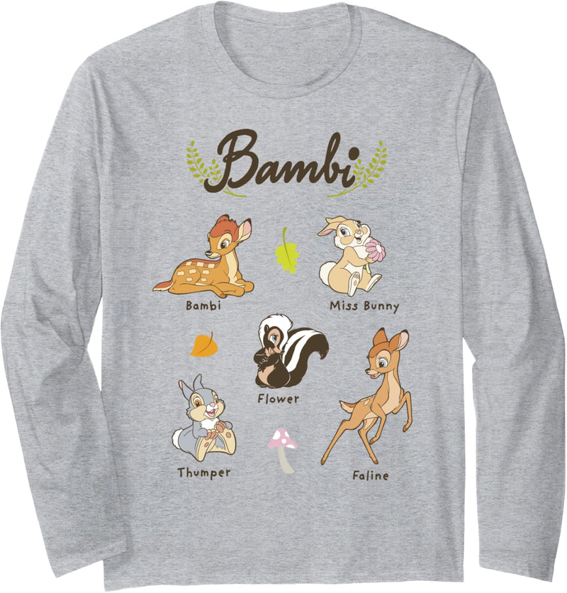 Disney Bambi Vintage Movie Characters Textbook Display Langarmshirt