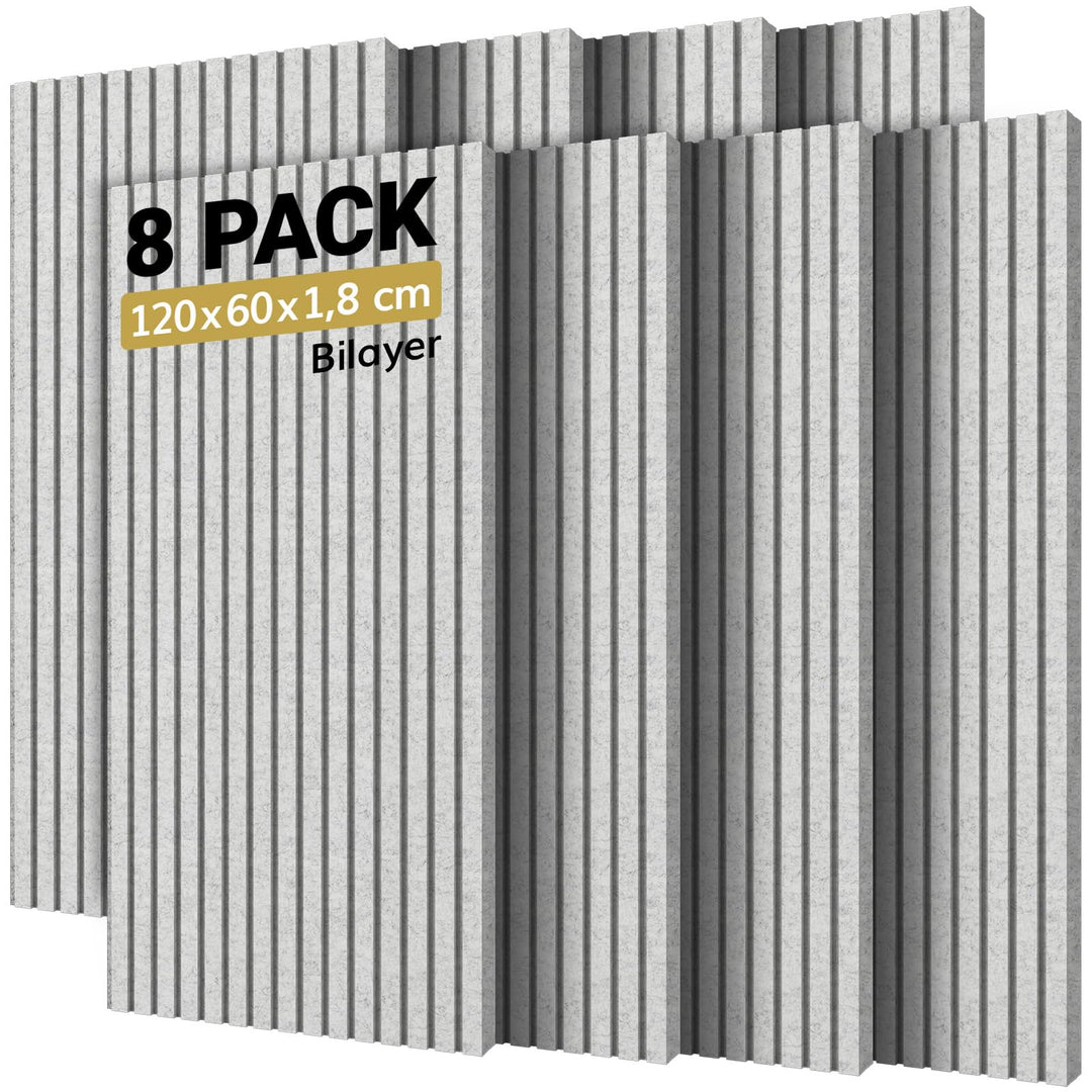 8 Pack Akustikpaneele Selbstklebend, TONOR 120x60x1.8cm grosse Schalldämmung Akustikplatten Schallsc