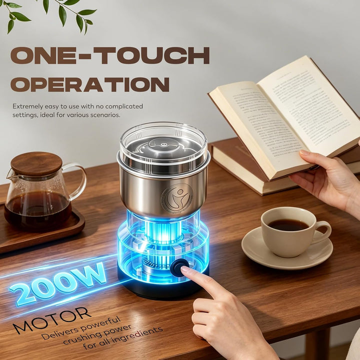 Moongiantgo Getreidemühle Multifunktionale 200W 14500rpm Gewürzmühle Ultrafeine Kaffeemühle, 300ml K