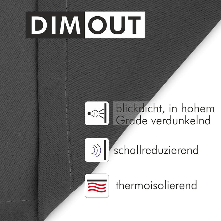Albani Deko-Ösenschal DimOut/Mia dunkelgrau / 245x140 cm, Polyester, 245x140cm, Dunkelgrau
