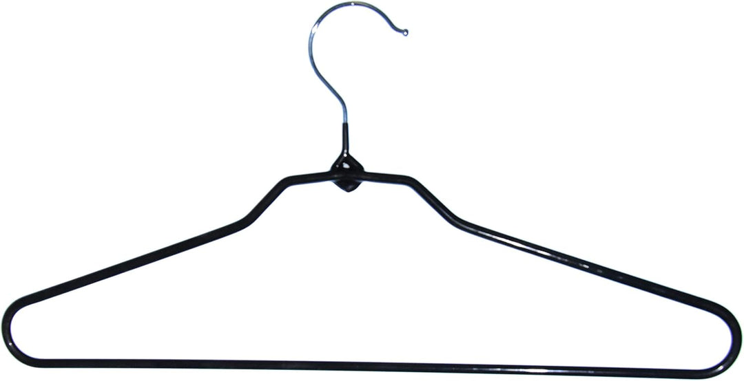 Kleiderbügel aus Metall, 10 St. Drahtbügel schwarz rutschhemmend beschichtet, mit Steg, ca. 40 cm la
