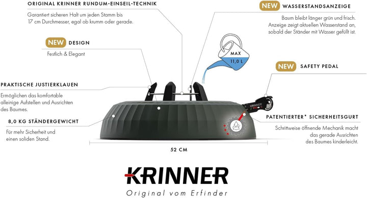 KRINNER® X-Series Deluxe Christbaumständer X-440 Deluxe Weihnachtsbaumständer NEU inkl. Fusspedal mi