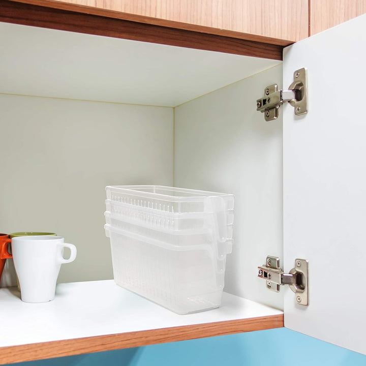 Kurtzy Kühlschrank Organizer & Küchenschrank Aufbewahrungsbox mit Handgriff (4 STK) - 32 cm Länge -