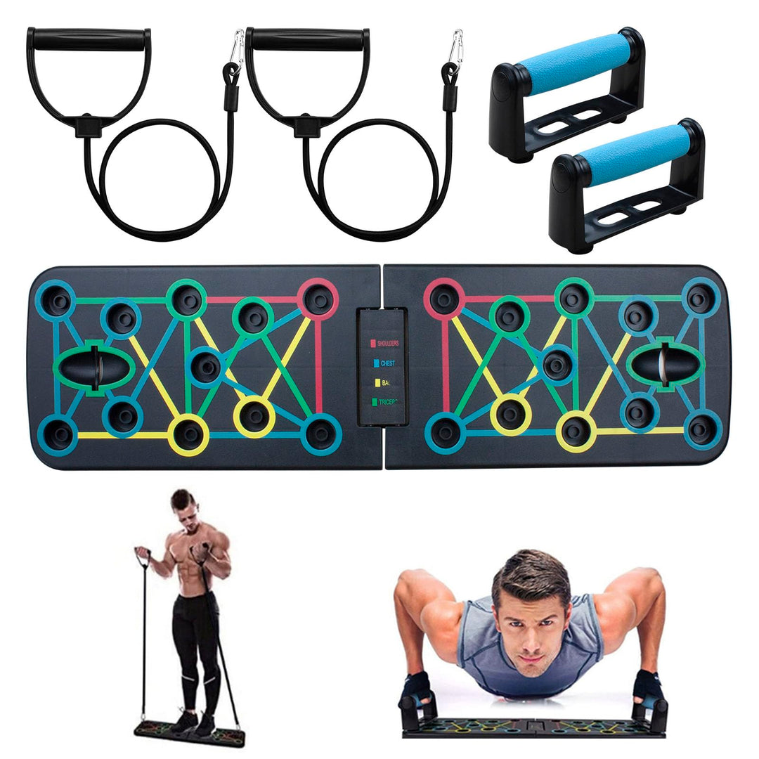 17 in 1 Liegestützbrett Set, Multifunktions Push Up Board, Faltbares Liegestützgriffe, Liegestütze B