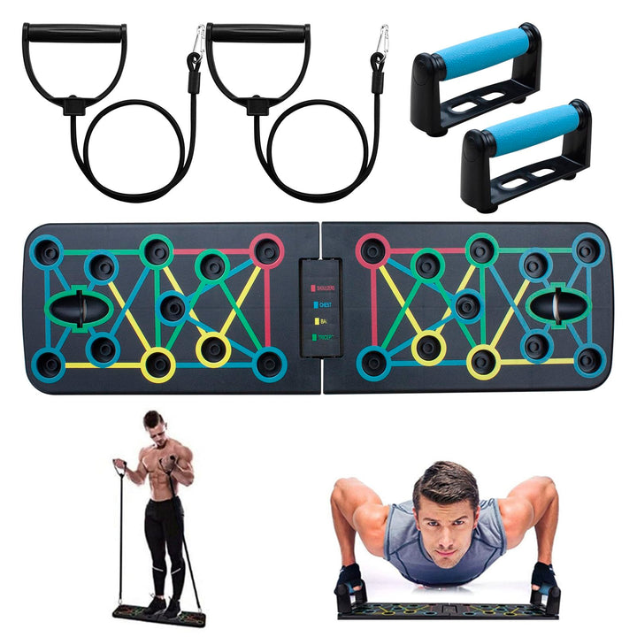17 in 1 Liegestützbrett Set, Multifunktions Push Up Board, Faltbares Liegestützgriffe, Liegestütze B