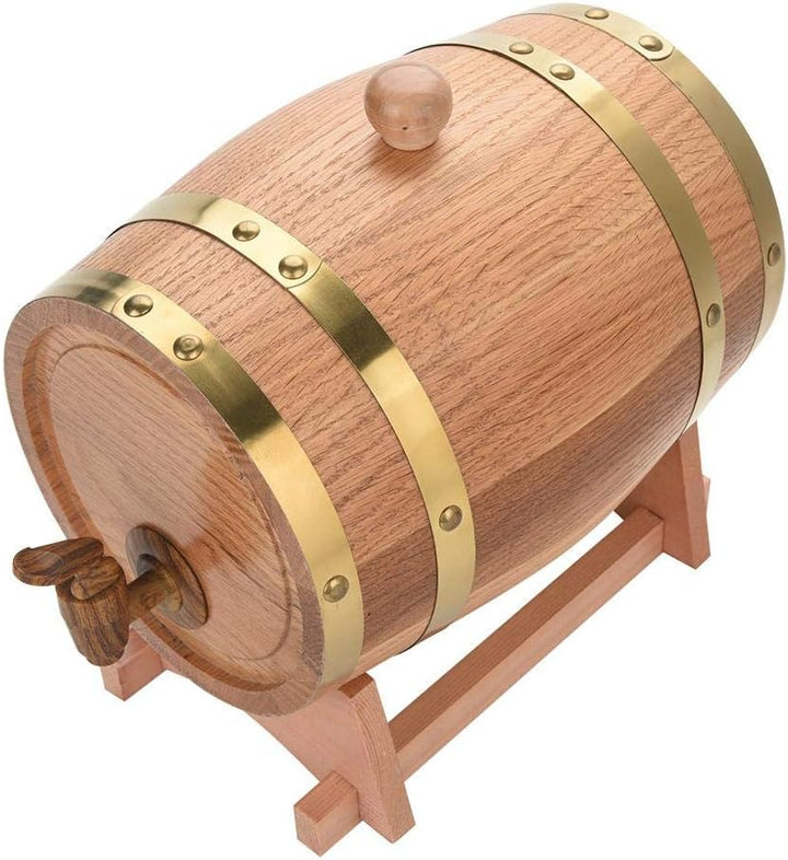 Eichenfass, 1,5/3/5/10 l, Eichenfass für Whisky, Tequila, Weinflasche, Holzfass, auslaufsicher (3 l)