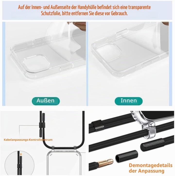 Handykette für Apple iPhone 12 Hülle mit Band und iPhone 12 Pro Hülle mit Band - Necklace Handyhülle