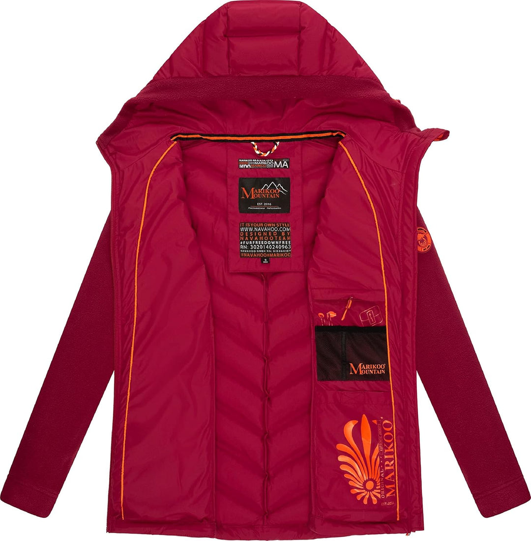MARIKOO Damen leichte Übergangsjacke Steppjacke Mount Haruna XS Fuchsia, XS Fuchsia