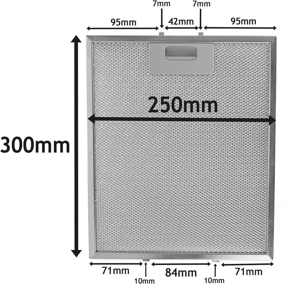 SPARES2GO Dunstabzugshaube Metall-Aluminium-Fettfilter für Küchenabzug (3er-Pack Filter, Silber, 300
