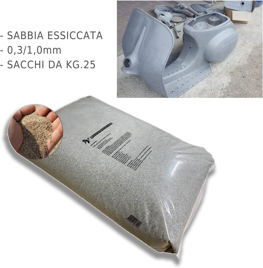 Sand für Sandstrahler, Sandstrahler, Vaga, 0,3 – 1,00 mm, 25 kg Säcke zum Sandstrahlen von Holz, Eis