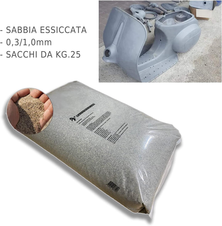 Sand für Sandstrahler, Sandstrahler, Vaga, 0,3 – 1,00 mm, 25 kg Säcke zum Sandstrahlen von Holz, Eis
