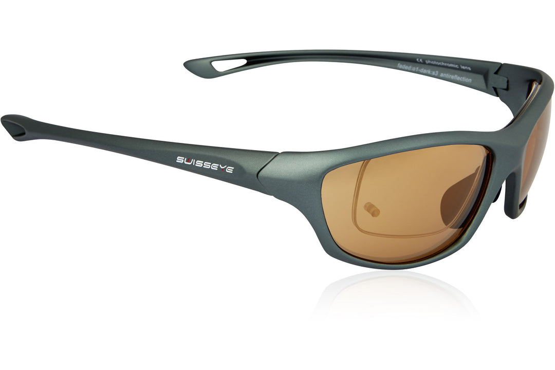Swiss Eye Unisex – Erwachsene Chamäleon Sonnenbrille, Grey Blue metallic matt, One Size