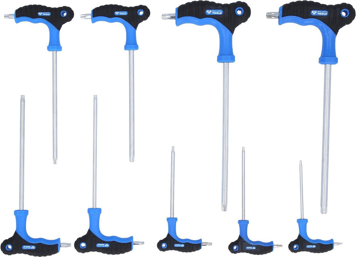BRILLIANT TOOLS BT041200 T-Griff-Torx-Winkelstiftschlüssel-Satz, 9-TLG. [Powered by KS Tools]
