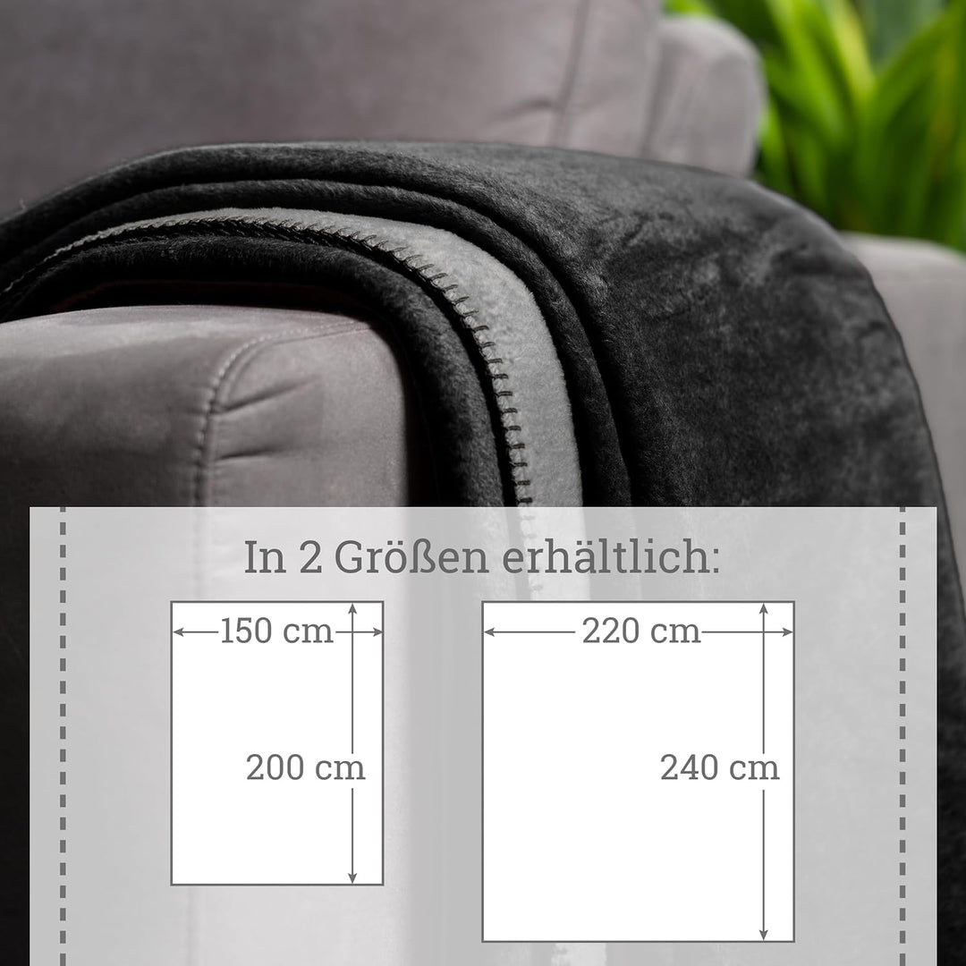 Moon Doubleface Kuscheldecke, Wohndecke aus Baumwollmischung - ca. 150x200 cm mit geketteltem Rand (