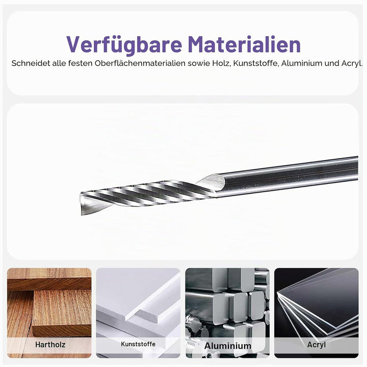 SpeTool 5 Stück Alu Fräser 4 mm (1/6") Schaft CNC Holz VHM 22mm Schnittlänge Schaftfräser für Alumin