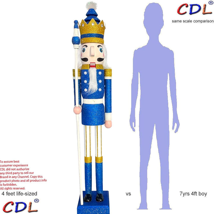 CDL L/4füsse/120cm/4ft/4fuss/120 cm Leben grösse Leben grösse grosse/Riesen Blau Glitter Weihnachten
