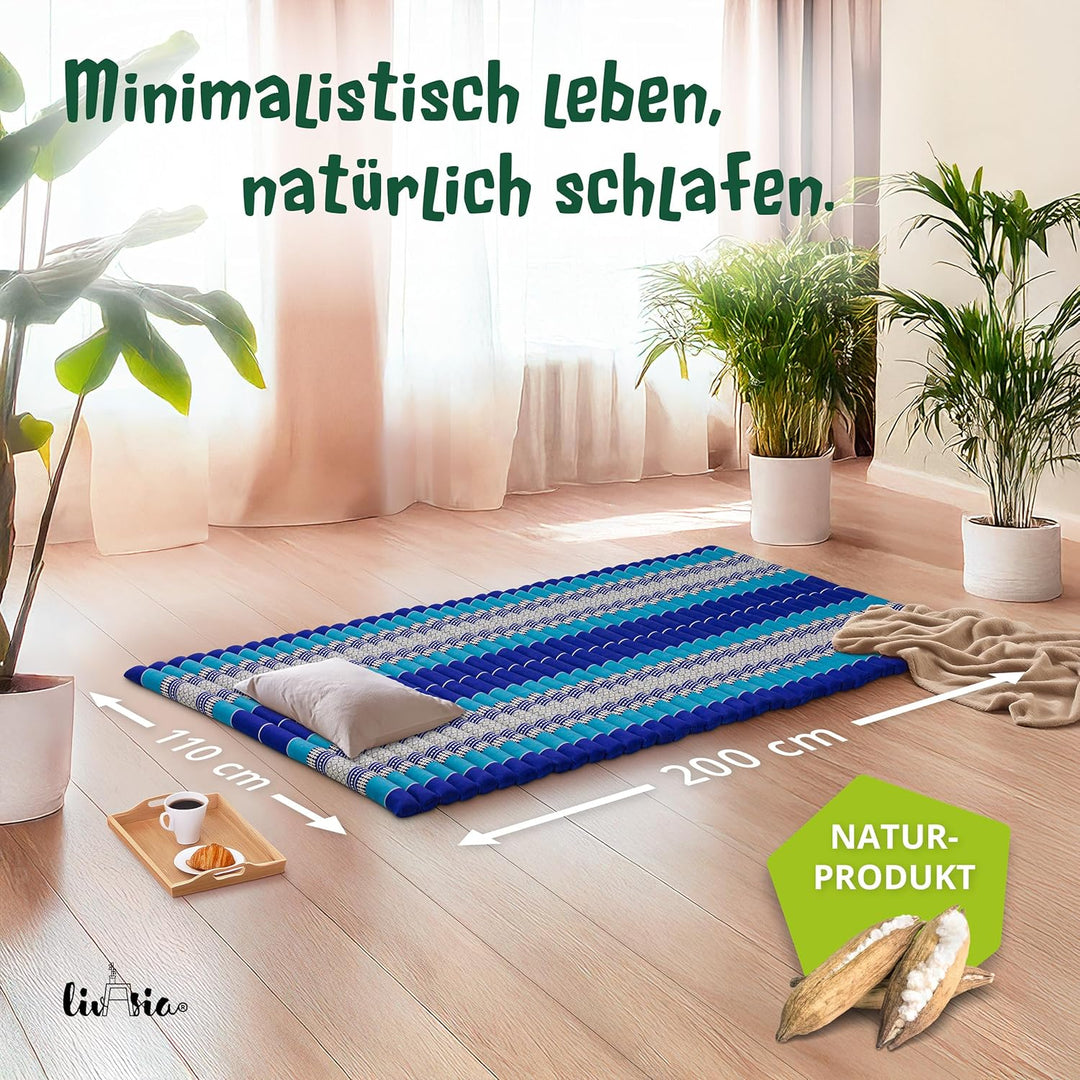livasia Rollmatte Rollmatratze L-200x110x4,5cm, Gästebett Gästematratze 1 Person, Reisebett Kofferra