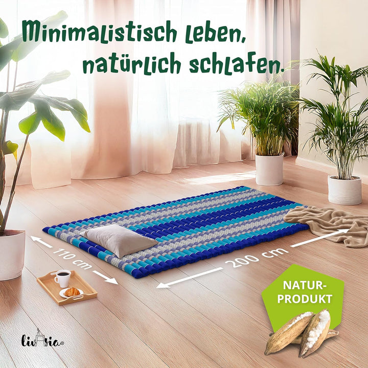 livasia Rollmatte Rollmatratze L-200x110x4,5cm, Gästebett Gästematratze 1 Person, Reisebett Kofferra