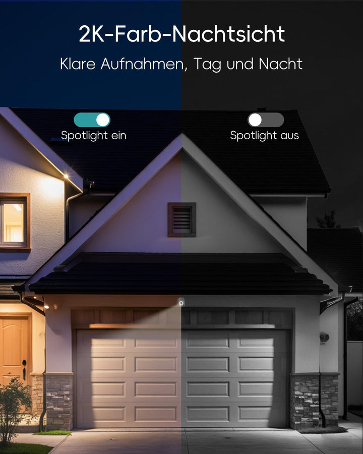 ZUMIMALL Überwachungskamera Aussen WLAN 2K, 5G Kamera überwachung aussen 3MP, WLAN Kamera Outdoor 2,