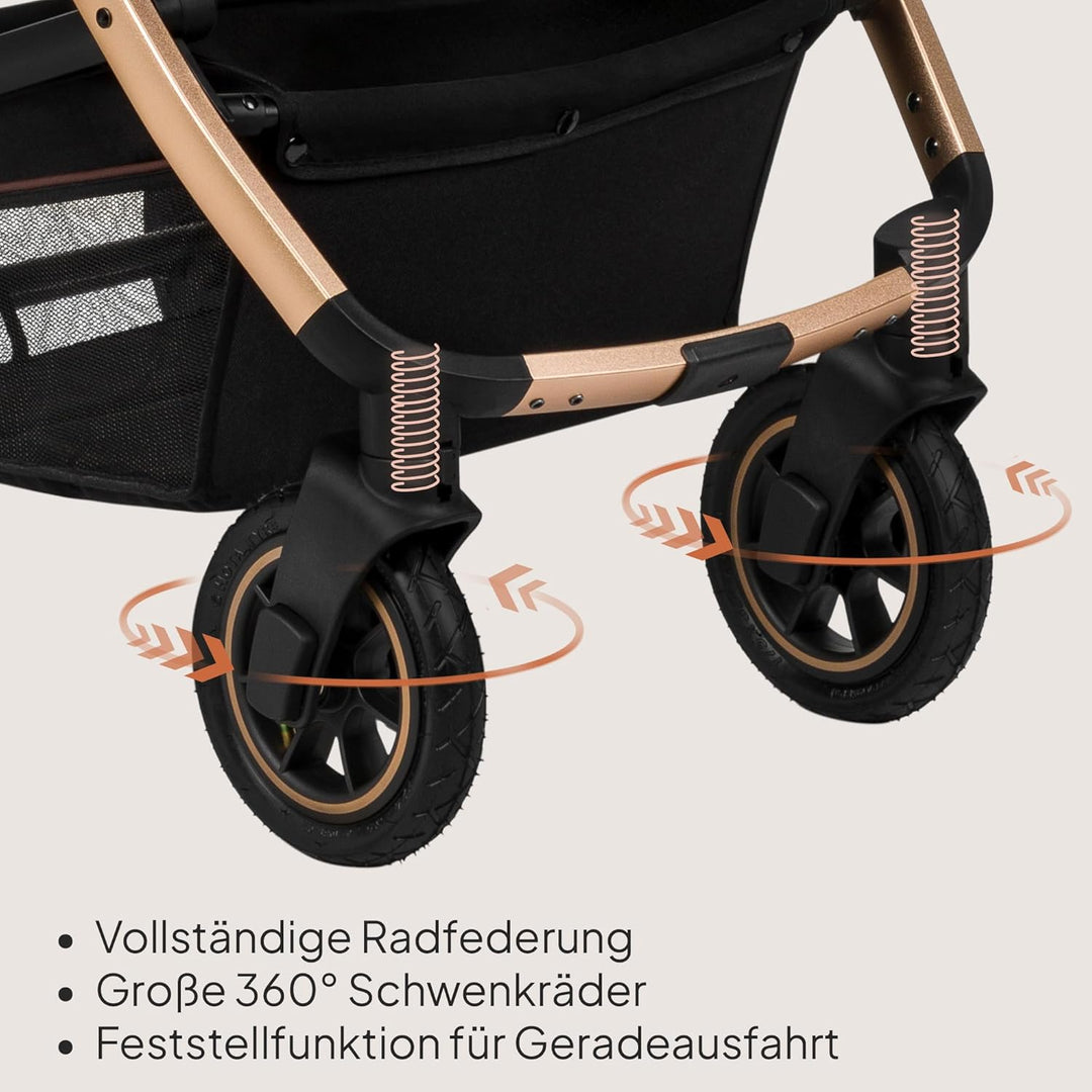 LIONELO Amber Kinderwagen 2 in 1 Kombikinderwagen, Kinderwagen Set mit sportlichen Sitz und fester B
