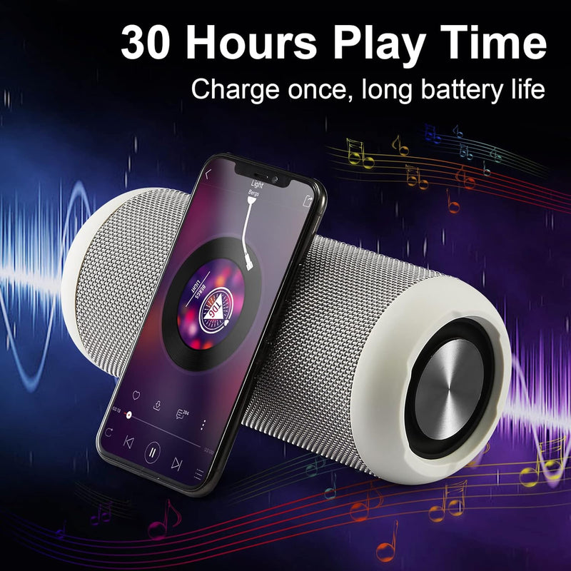 Tragbarer Bluetooth-Lautsprecher, 30 W, Bluetooth 5.0, Dual-Treiber mit HD-Stereo-Funktion, Bluetoot