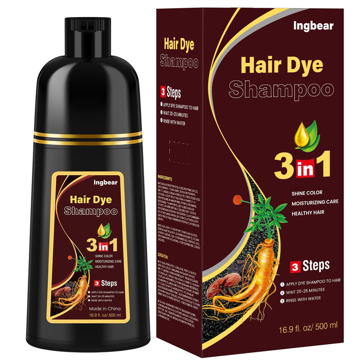 Haarfarbe Dunkelbraun Haarfärbeshampoo für Graues Haar, Sofort Haarfarben Shampoo für Männer und Fra