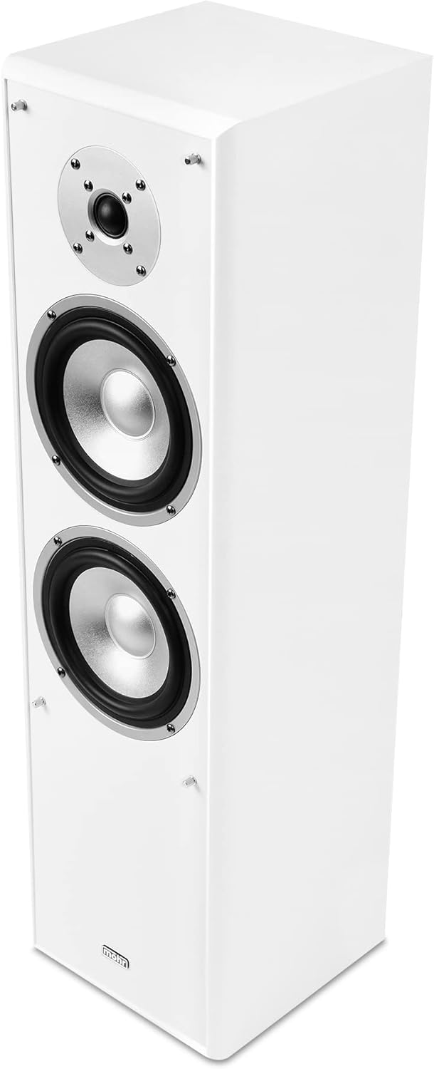 mohr 1 Paar Standlautsprecher SL10, Weiss Lautsprecherboxen, HiFi Klang zum günstigen Preis, weiss